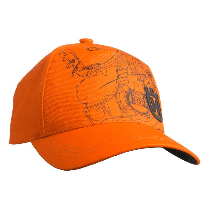 Oranž nokamüts reguleeritava kinnitusrihmaga. Esiosa kettsae detailide illustratsiooniga.