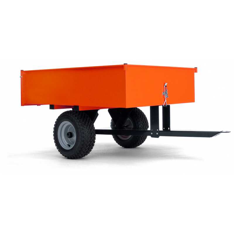 Tippable dump trailer with folder tailgate for easy loading and unloading.